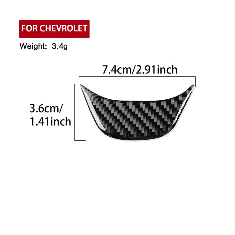 Black carbon-fiber half-moon steering wheel sticker insert with size guide
