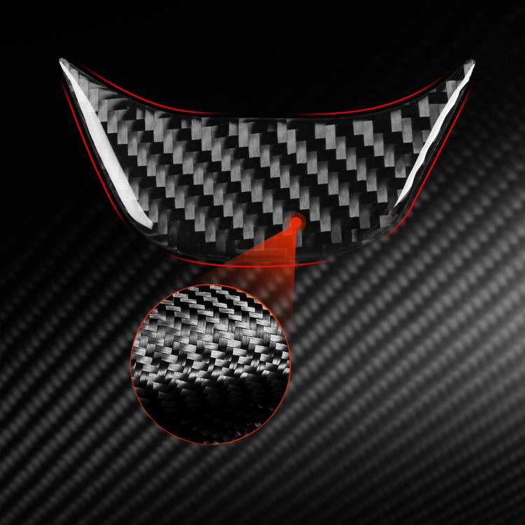Black carbon-fiber steering wheel sticker insert with red alignment marks