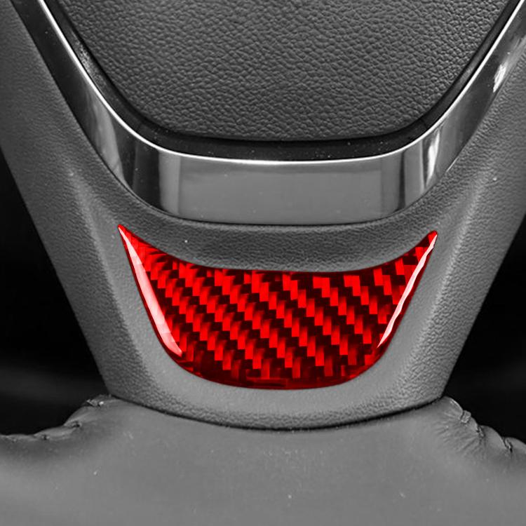 Red carbon-fiber steering wheel sticker insert, curved half-moon insert
