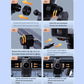 Black car air vent phone holder with adjustable clamp and rotating mounting mechanism