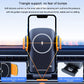 Black car air-vent wireless phone holder with side clamp arms and charging ring