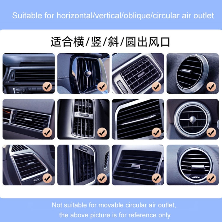 Wireless car phone holder compatibility layout for multiple air outlet vents