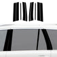 Black vertical-stripe B-pillar sticker strips on car window area