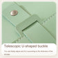 Green book-shaped jewelry bag with telescopic U-shaped buckle and adjustable strap