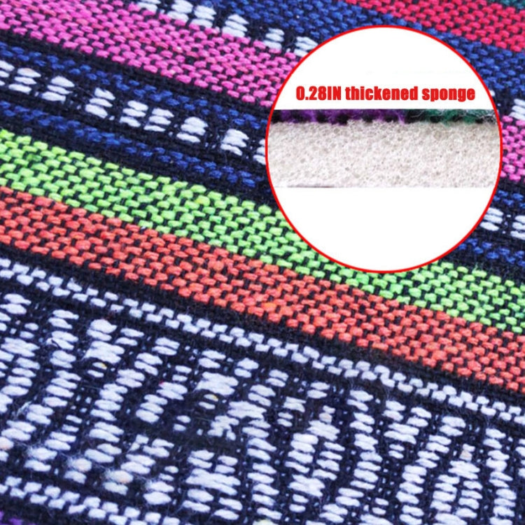 Colorful woven seat belt shoulder cover with thickened sponge padding close-up