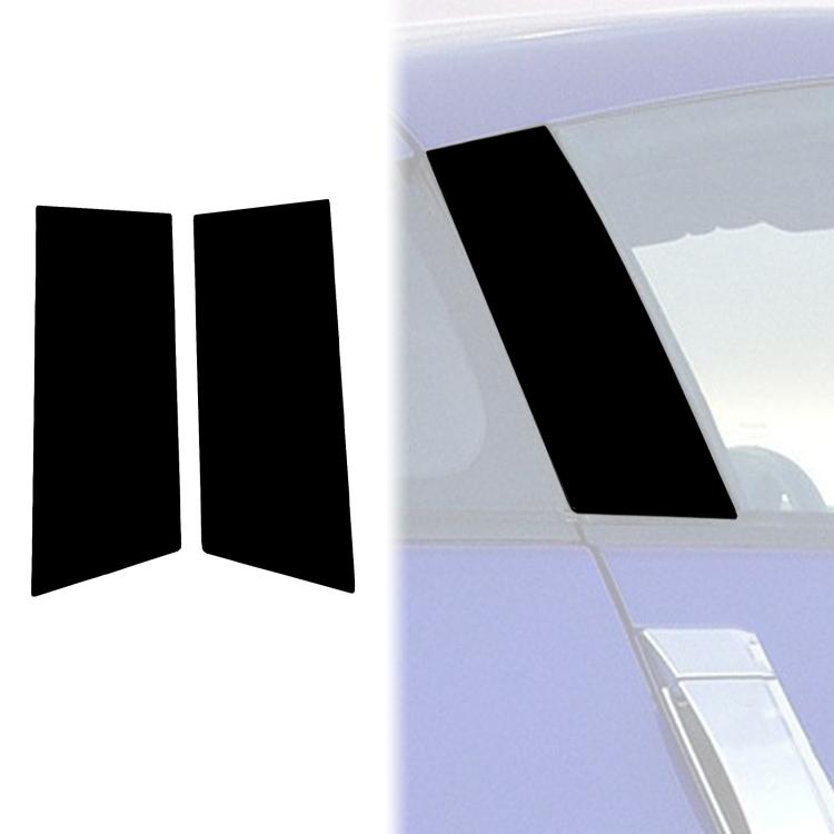 Black B-pillar decoration sticker panels installed on the car door pillar area