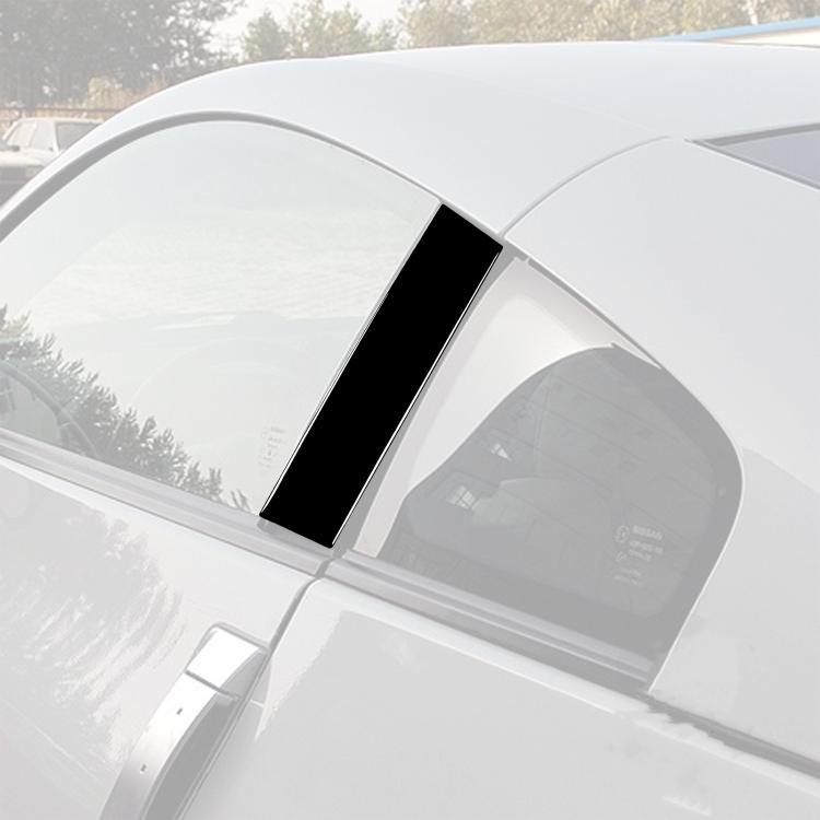 Black B-pillar decoration sticker installed along the car pillar trim