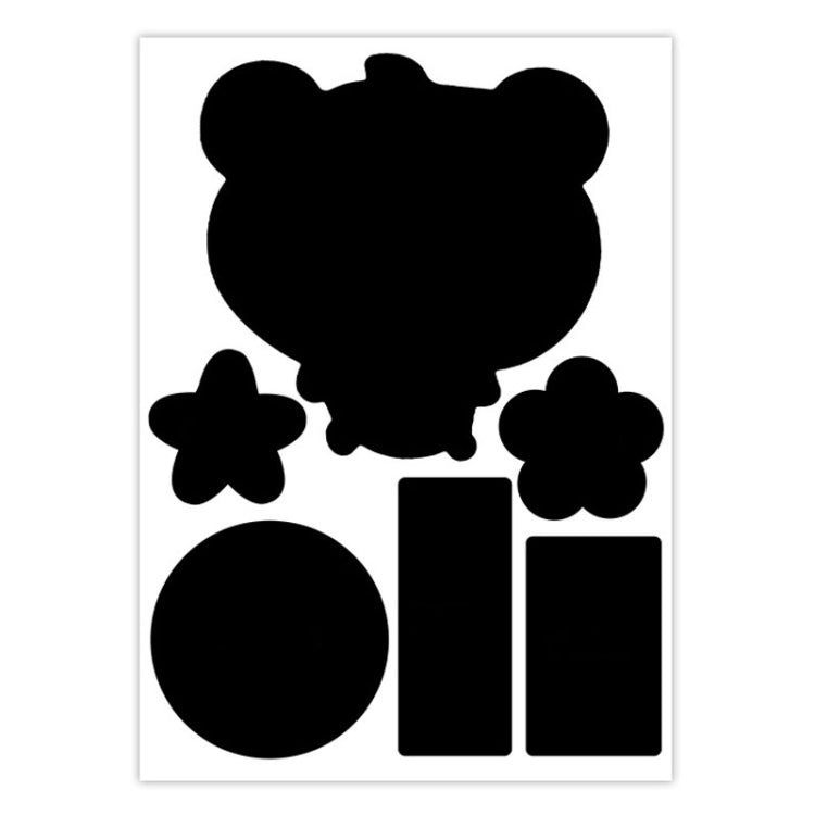 Self-adhesive fabric repair patch sticker sheet, teddy-bear, star, and hearts shapes