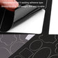 Self-adhesive fabric patch sticker sheet with black backing and lifted corner