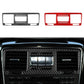 Set of middle air vent decorative stickers: black and red carbon-fiber cutouts