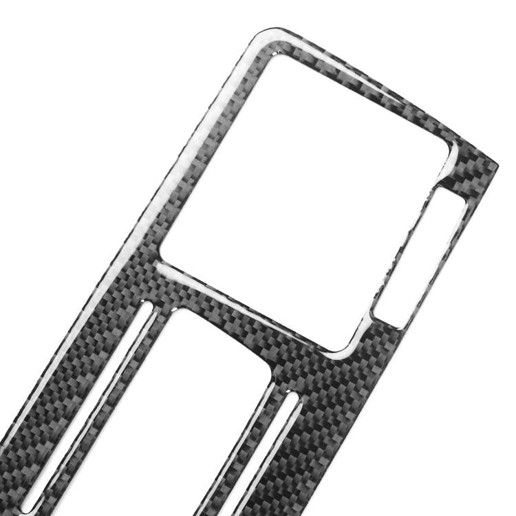 Carbon-fiber middle air vent decorative sticker close-up with curved cutout frame