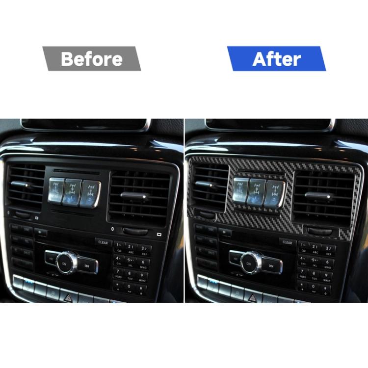 Red carbon-fiber middle air vent trim sticker for dashboard center console