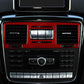 Red carbon-fiber middle air vent decorative sticker installed on car dashboard