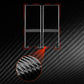 2-piece air vent trim stickers, black carbon-fiber with red edging, texture detail