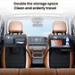 Black rear seat back organizer with top flap and two side compartments