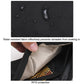 Black water-resistant fabric waist pack with internal compartment, close-up on material texture.