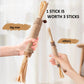 Sisal-wrapped silvervine cat toy stick with raffia tail and brown knot