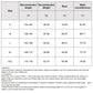Womens wetsuit size chart with recommended height, weight, and bust