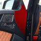 Carbon-look red door slot decorative sticker, applied to vehicle door panel