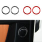 Black and red speaker ring sticker set with carbon-fiber texture on door speaker