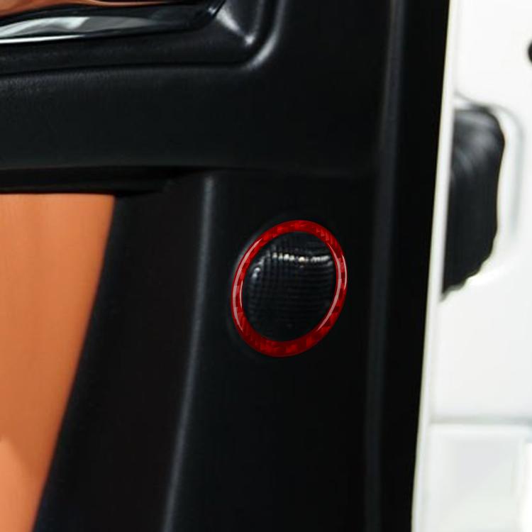 Red speaker ring sticker on car door speaker grille