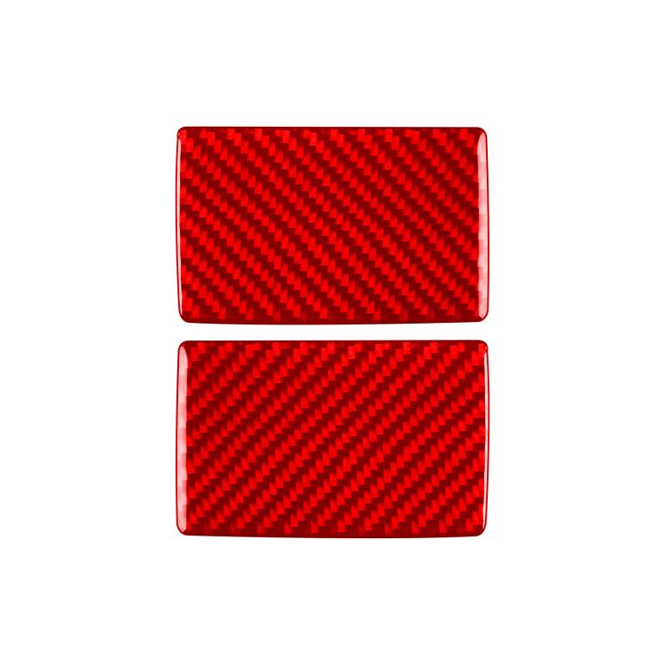 Carbon fiber style rear door ashtray sticker set, red, 2-piece rectangle design