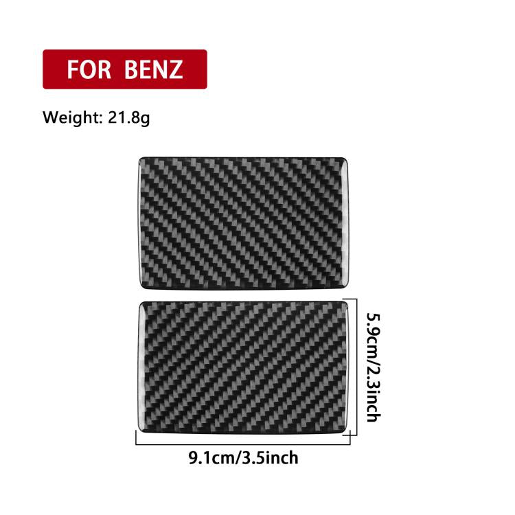 Rear door ashtray sticker set, carbon fiber look black, size 9.1 x 5.9 cm