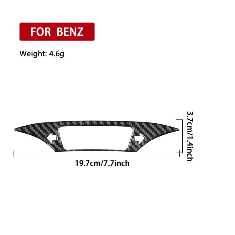 Black carbon-fiber dashboard instrument panel sticker strip, 19.7 cm length