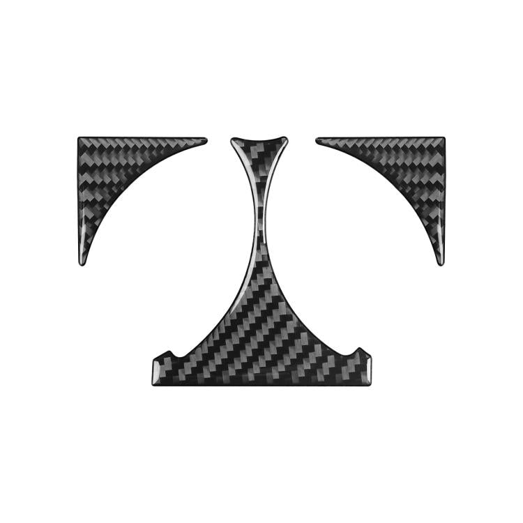Rear drain cup holder sticker set with carbon-fiber look, 3-piece black design