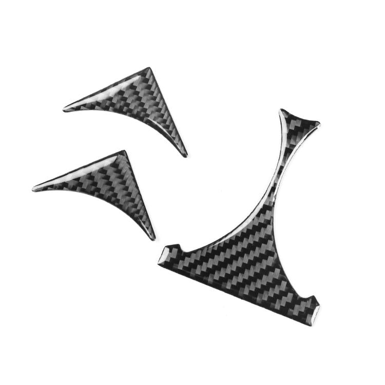 Rear drain cup holder sticker set with carbon-fiber look, black 3-piece cluster