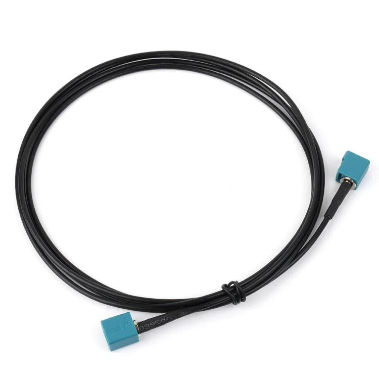 Z-coded dual female coaxial cable with blue Fakra connectors, 2m black cable