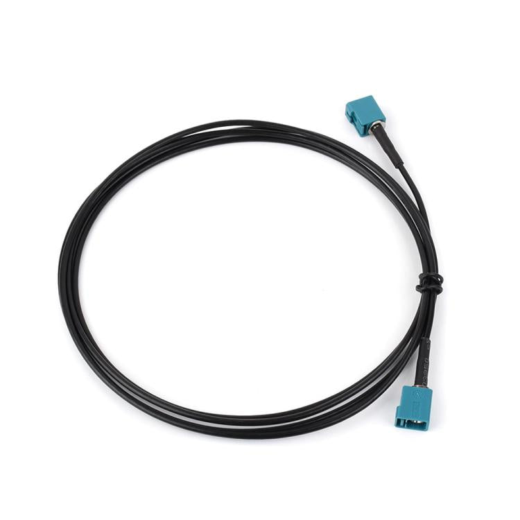 Black coaxial cable with two blue Fakra Z-coded female ends, looped