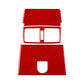 Three-piece carbon-fiber rear air vent trim sticker set, red