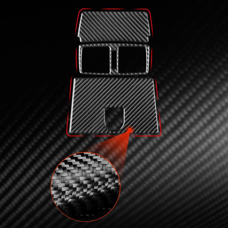 Three-piece black carbon-fiber rear central air vent trim sticker set