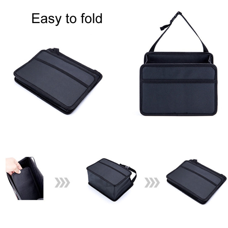 Car hanging storage box, foldable design, black with top hanging loop
