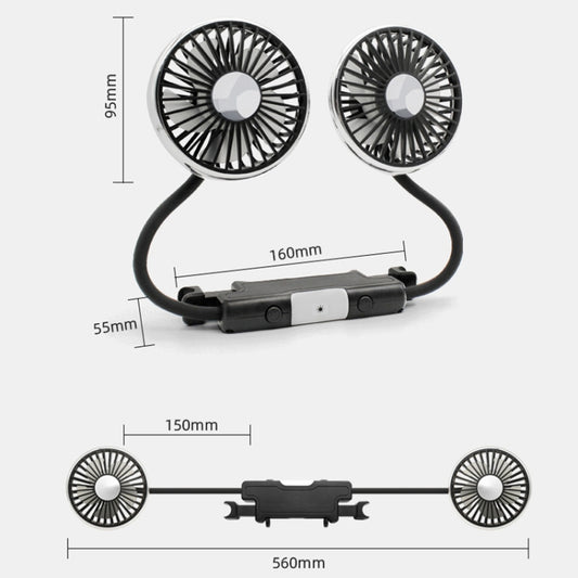 Car Double-head Hose Seat Fan with Light, F310