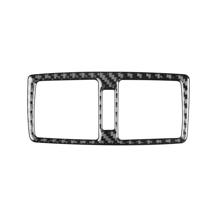 Rear air outlet sticker trim, black carbon-fiber pattern with center divider