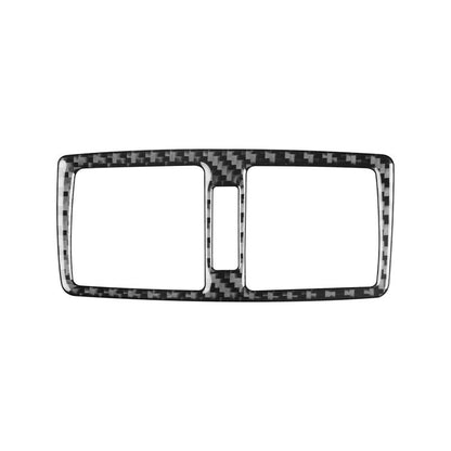 Rear air outlet sticker trim, black carbon-fiber pattern with center divider