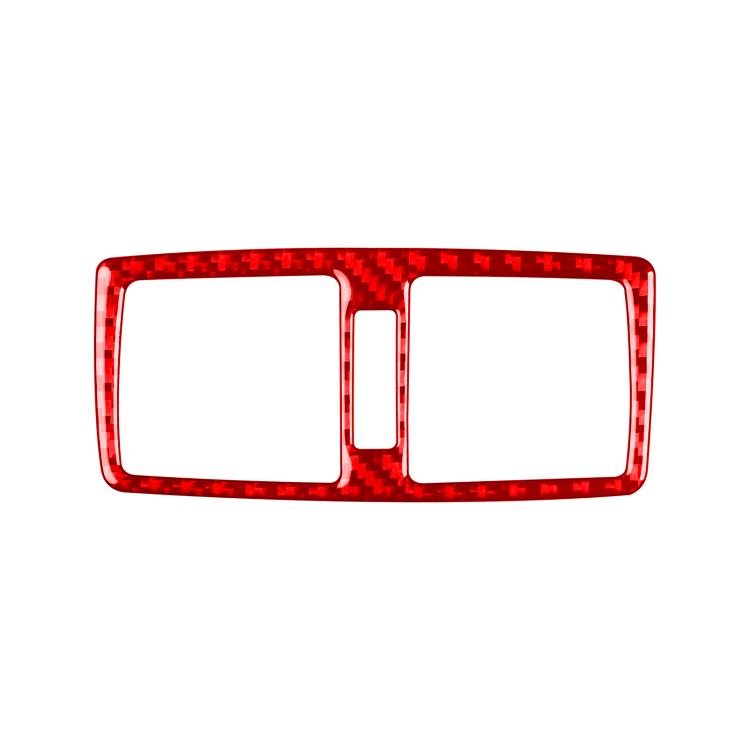 Rear air outlet sticker trim, red carbon-fiber pattern with center divider