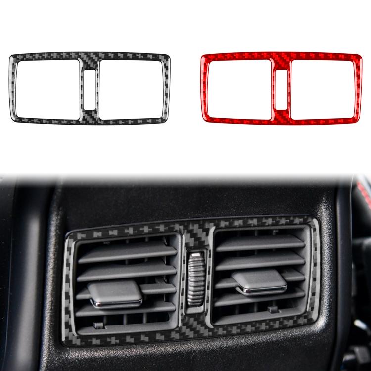 Rear air outlet sticker trim set, black and red carbon-fiber frames with divider