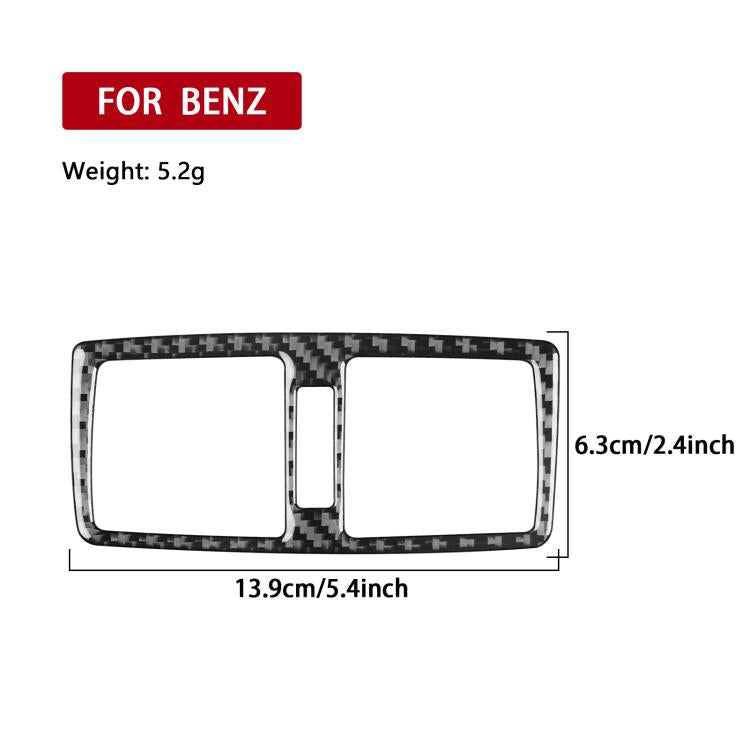 Rear air outlet sticker trim, black carbon-fiber frame for dashboard vent