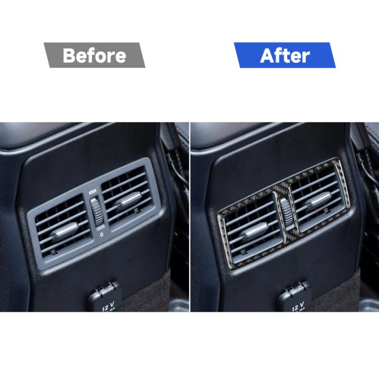 Dashboard rear air vent with black carbon-fiber trim sticker around vents