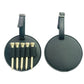 Pair of dark green leather oval spike insert pouches with upright elastic spike slots.