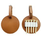 Pair of brown leather oval spike insert pouches—one empty, one with elastic slots and spikes.