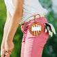 Waist-hanging leather golf spike insert storage bag with round pocket, brown