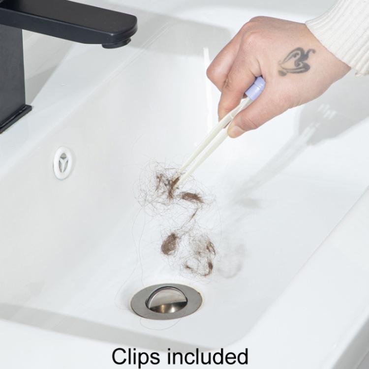 Automatic paper mop handle with white cloth pad cleaning a sink drain area