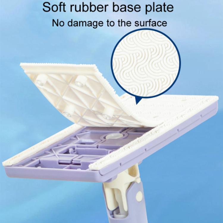 Automatic paper mop base with soft rubber plate and white refill cloth pad