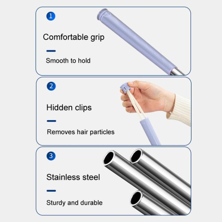 Purple handle mini mop with stainless steel tubes and rotating cleaning head