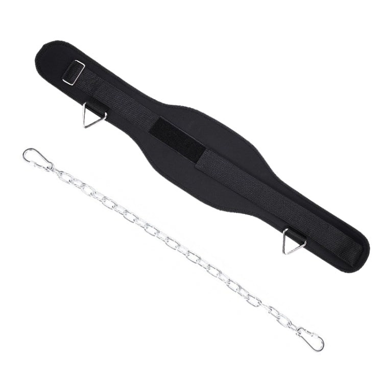 Black weighted training belt with double-layer webbing and adjustable metal buckle
