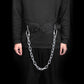 Black pull-up weighted belt with two metal chain links and front buckle